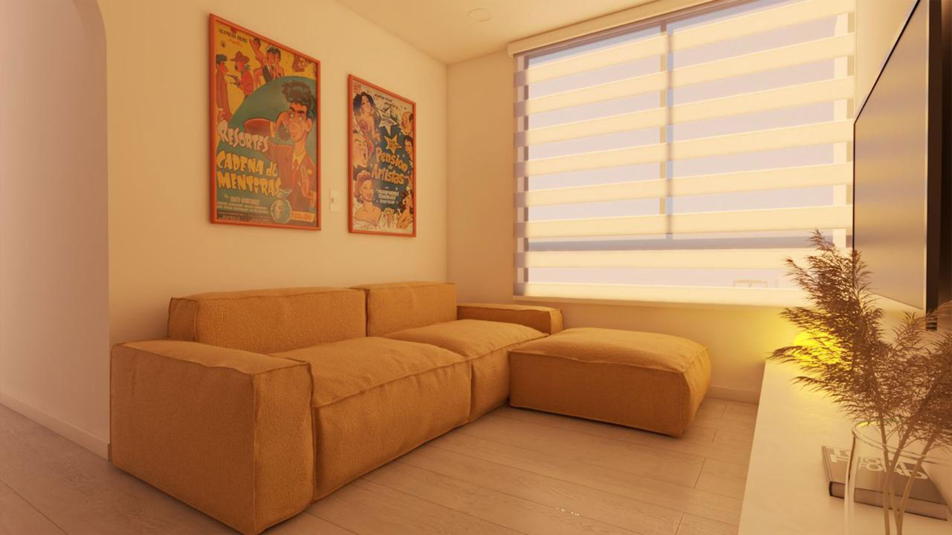 Área: 55m² | Estilo: Industrial cálido | Tiempo: 3 semanas